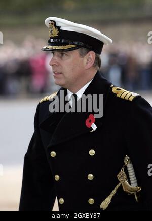 Prince Andrew, Duke of York attends the official dedication of the New Zealand Memorial at Hyde Park Corner in London on November 11, 2006. Anwar Hussein/EMPICS Entertainment  Stock Photo