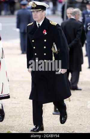 Prince Andrew, Duke of York attends the official dedication of the New Zealand Memorial at Hyde Park Corner in London on November 11, 2006. Anwar Hussein/EMPICS Entertainment  Stock Photo