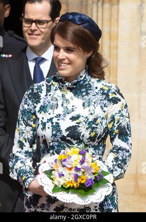 Princess Eugenie of York attends the Royal Maundy Service at St. Georges's Chapel in Windsor on April 18, 2019. Stock Photo