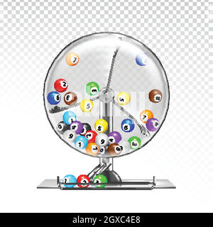 Lottery Machine With Lotto Balls Inside Vector Illustration Stock Vector