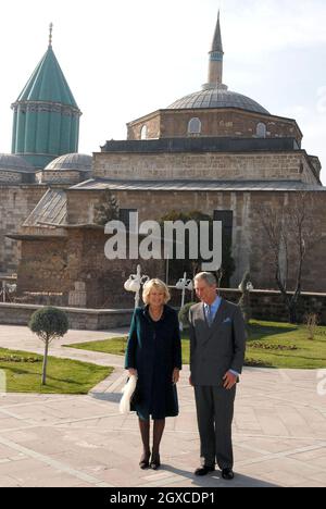 Prince Charles, Prince of Wales and Camilla, Duchess of Cornwall visit the Mevlana Museum in Konya, Turkey. Stock Photo