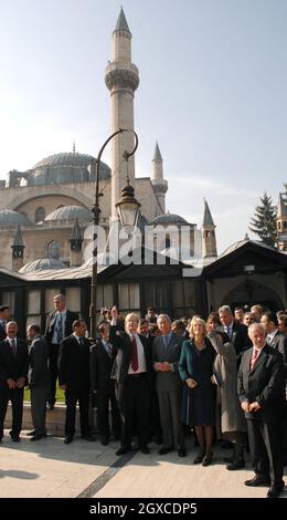 Prince Charles, Prince of Wales and Camilla, Duchess of Cornwall visit the Mevlana Museum in Konya, Turkey. Stock Photo