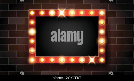 Broadway Signboard With Lighting Lamps Vector Stock Vector