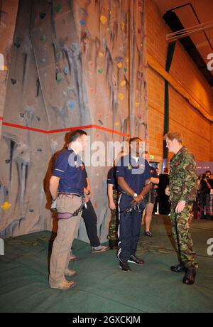 Prince Harry at the climbing centre at HM Naval Base where he launched Khumbu Challenge 09 in Plymouth, England. Khumbu Challenge 09 is an adventure training expedition for wounded Service personnel to the base of Mount Everest. Stock Photo