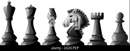 Cartoon Drawing of White Chess Pawn Reflecting in Mirror as Black King,  Confidence Metaphor Stock Vector by ©ursus@zdeneksasek.com 250337314