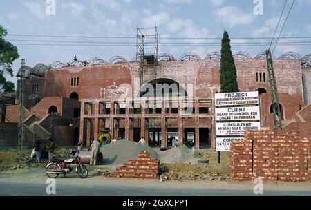 A general view of Gaddafi Stadium in Lahore, Pakistan, during it's renovation in preparation for the 1996 Cricket World Cup Stock Photo