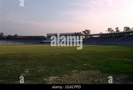 A general view of Gaddafi Stadium in Lahore, Pakistan, during it's renovation in preparation for the 1996 Cricket World Cup Stock Photo