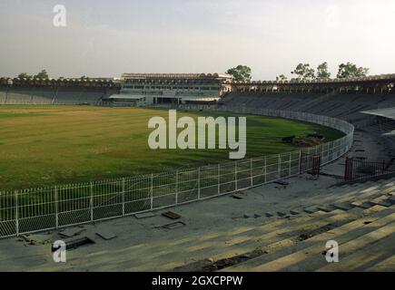 A general view of Gaddafi Stadium in Lahore, Pakistan, during it's renovation in preparation for the 1996 Cricket World Cup Stock Photo