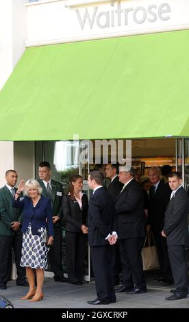 The Duchess of Cornwall (Camilla Parker Bowles) visits the Waitrose store on Motcomb Street in Westminster, London, to celebrate the new licensing agreement for the 'Duchy Originals' product range, London Stock Photo