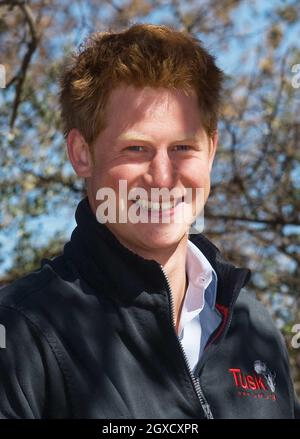 Prince Harry visits the Mokolodi Education Centre in Gaborone, Botswana on June 15, 2010. The Princes are on a joint tour of Southern Africa and will visit projects supported by their respective charities, Tusk Trust (Prince William) and Sentebale (Prince Harry). Stock Photo