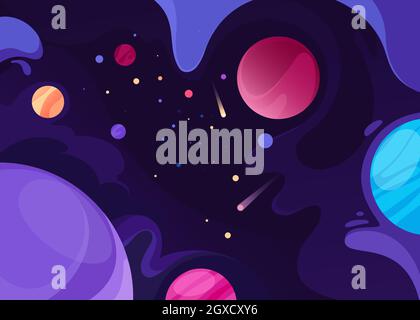Banner with outer space. Placard design in abstract style. Stock Vector