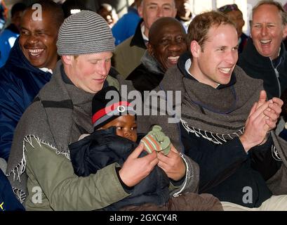 Prince William and Prince Harry visit Semongkong Children's Centre in Lesotho. Stock Photo