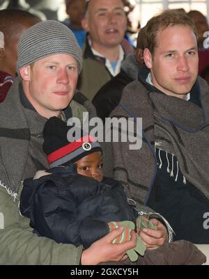 Prince William and Prince Harry visit Semongkong Children's Centre in Lesotho. Stock Photo