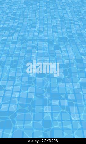Pool water texture. Perspective view. Blue clear water. EPS 10 Stock Vector