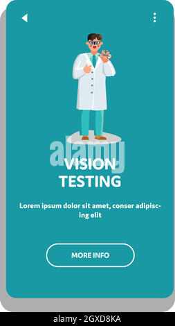 Vision Testing Optometrist Hold Trial Frame Vector Stock Vector