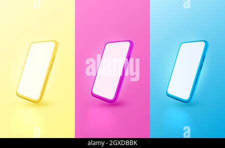 Smartphone color mobile screen, technology mobile display light. Vector illustration Stock Vector