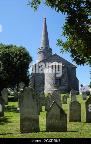 Torteval Church (the church of St Phillipe de Torteval), Guernsey, Channel Islands Stock Photo