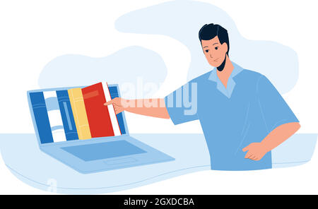 Online Library Service For Reading Book Vector Stock Vector