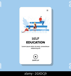 Self Education People Distance Learning Vector Stock Vector