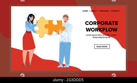 Corporate Workflow Business Working Process Vector Stock Vector