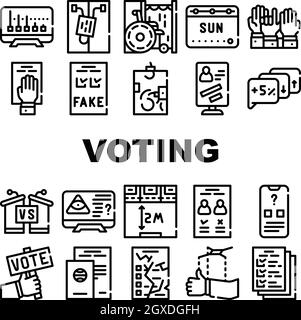 Voting And Elections Collection Icons Set Vector Stock Vector