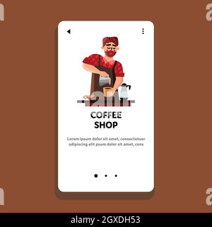 Coffee Shop Service Barista Brew Hot Drink Vector Stock Vector