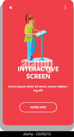 Interactive Screen Of Digital Gadget Kiosk Vector Stock Vector