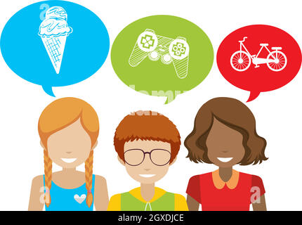 People with different thoughts Stock Vector