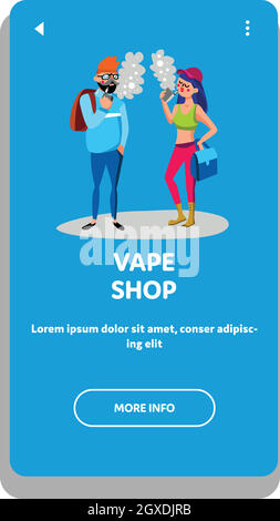 Vape Shop Clients Vaping E-Cigarette Device Vector Stock Vector