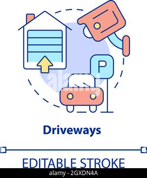 Driveways concept icon Stock Vector