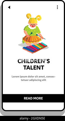 Children Talent For Musical Instrument Vector Illustration Stock Vector