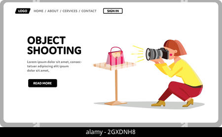 Object Shooting Photographer With Camera Vector Stock Vector