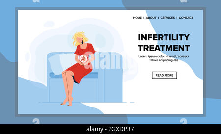 Infertility Treatment Medical Fertilization Vector Flat Illustration Stock Vector