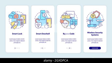 Home automation onboarding mobile app page screen Stock Vector