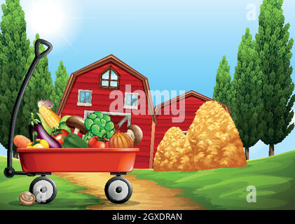 Fresh products on the farm Stock Vector