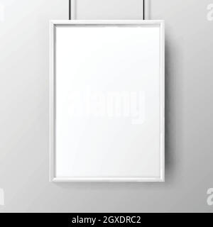 Poster Blank Advertising Paper With Frame Vector Stock Vector