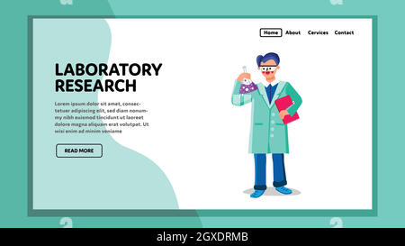 Laboratory Research And Experiment Worker Vector illustration Stock Vector