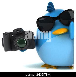 Blue bird - 3D Illustration Stock Photo