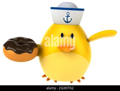 Yellow bird - 3D Illustration Stock Photo