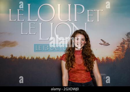 US actress, Molly Kunz attending the Le Loup Et Le Lion (The Wolf And The Lion) premiere at UGC Cine Cite Bercy on October 3, 2021 in Paris, France. Photo by David Boyer/ABACAPRESS.COM Stock Photo