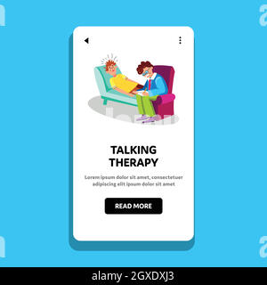 Talking Therapy Session Psychiatry Cabinet Vector Illustration Stock Vector
