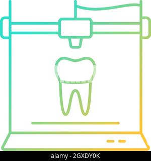 3d printing for dentistry gradient linear vector icon Stock Vector