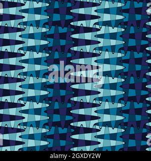 Beautiful composition of weaved wavy stripes. Modern design. Seven different colors. Seamless repeating pattern. Vector image. Stock Vector