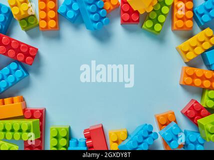 Plastic toy blocks Stock Photo