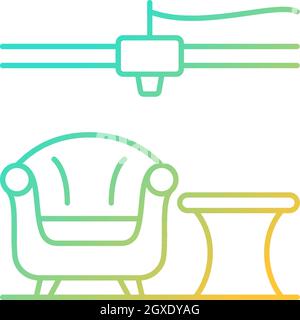 3d printed furniture design gradient linear vector icon Stock Vector