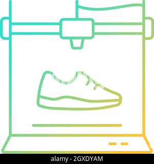 3d printed shoes gradient linear vector icon Stock Vector