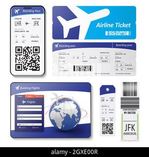 Airplane boarding pass template Stock Photo
