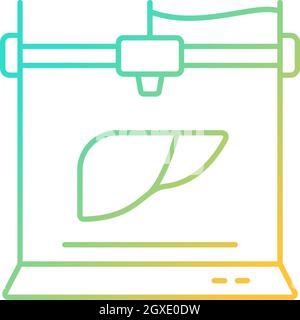 3d printed liver gradient linear vector icon Stock Vector