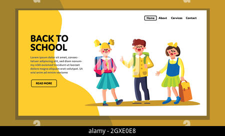 Back To School Pupils After Summer Vacation Vector Stock Vector