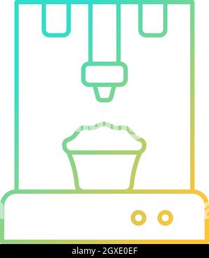 3d food printer gradient linear vector icon Stock Vector